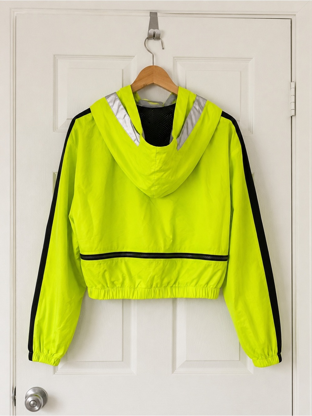 I.AM.GIA Hazard Neptune Jacket Neon Yellow Reflective Cropped Windbreaker XS - Picture 3 of 6